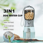 3-in-1 Portable Dog Water Bottle – Food & Water Dispenser for Walks