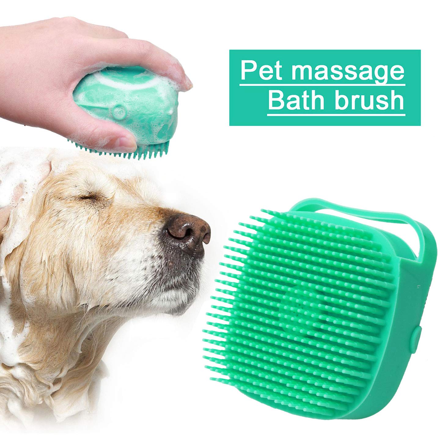 Pet Shampoo Massage Brush with Soap Dispenser