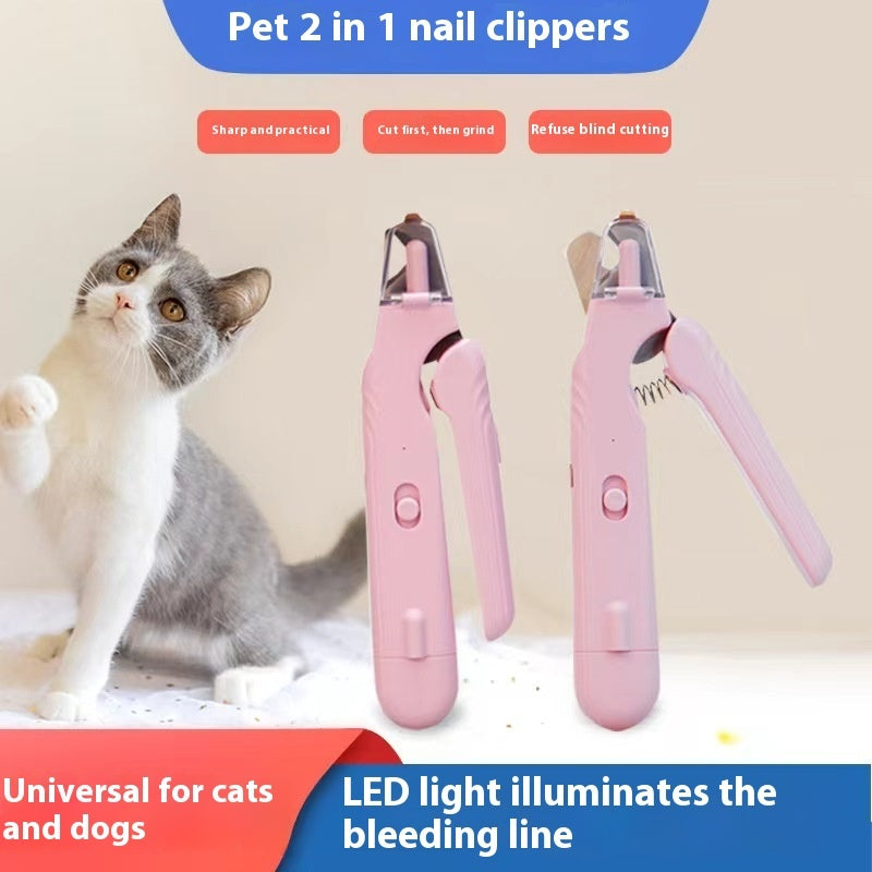 3 In 1 Pet Nail Clippers With Led Light