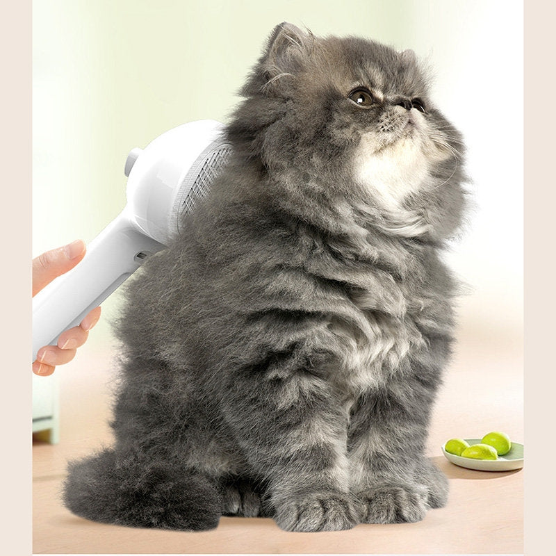 USB Pet Grooming Comb with Built-In Mist & One-Button Hair Removal