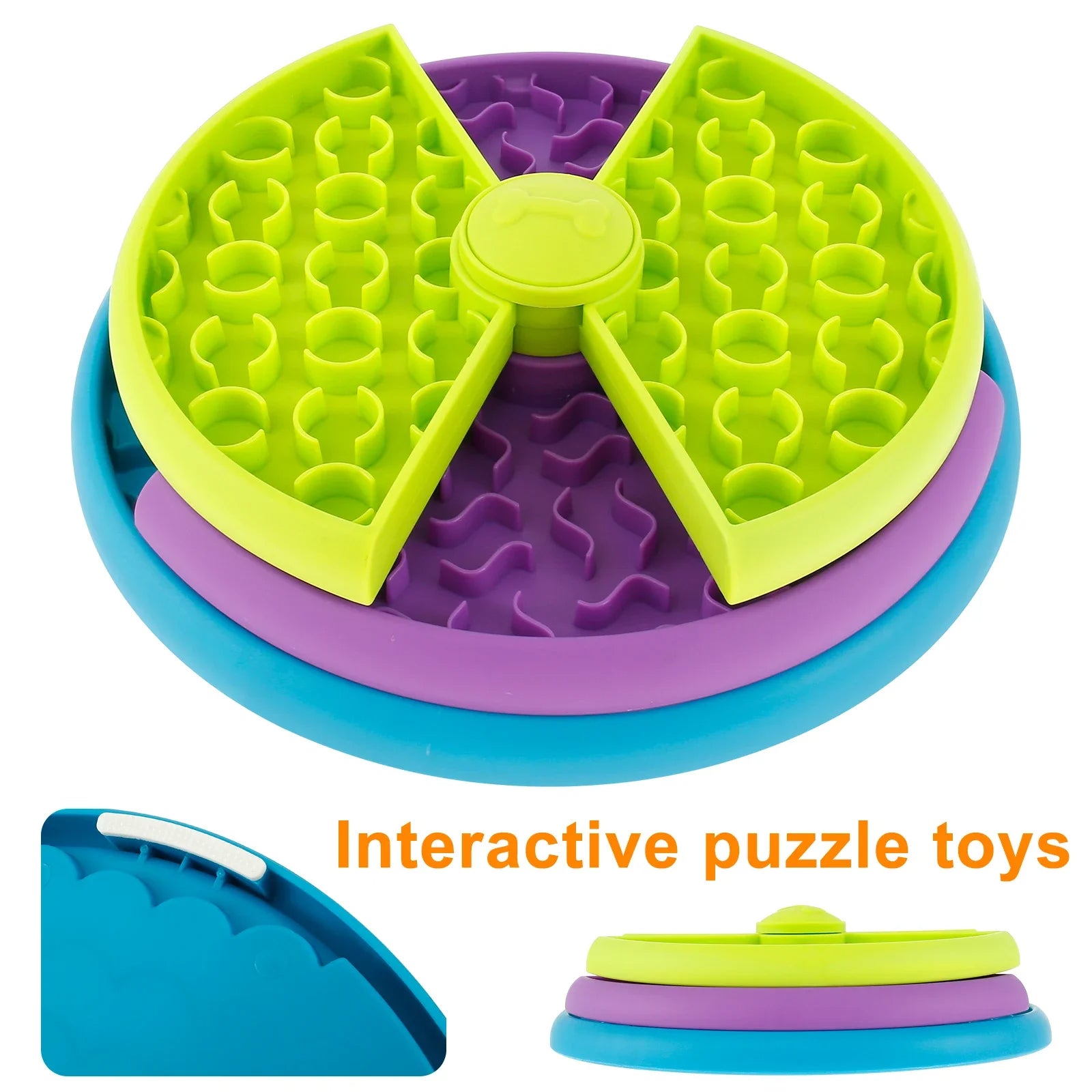 Rotating Slow Feeder Pet Bowl – Interactive Puzzle Anti-Choke Design