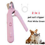 3 In 1 Pet Nail Clippers With Led Light