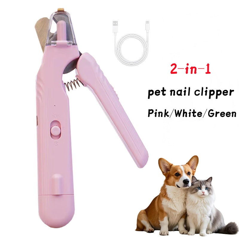3 In 1 Pet Nail Clippers With Led Light