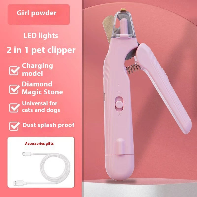 3 In 1 Pet Nail Clippers With Led Light